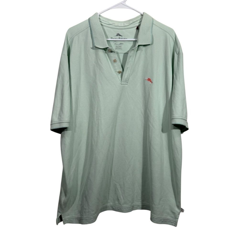 Tommy Bahama Mint Green Supima Cotton Short Sleeve Polo Shirt